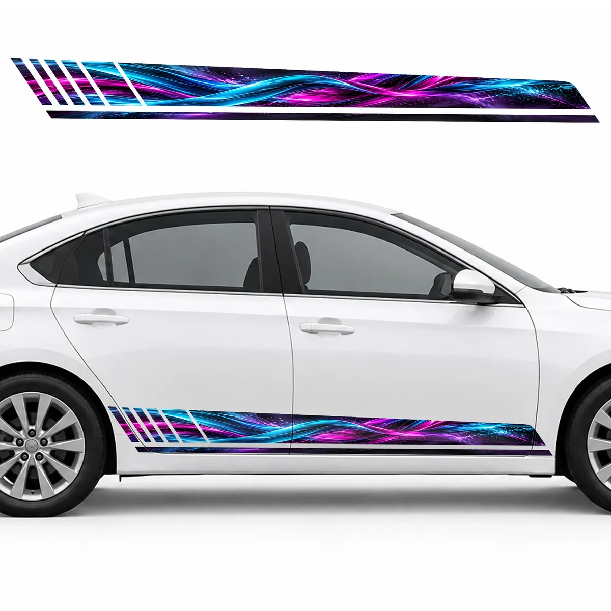 Neon Ribbons on Graphite GT racing side door stripes decals, view 2 of 4