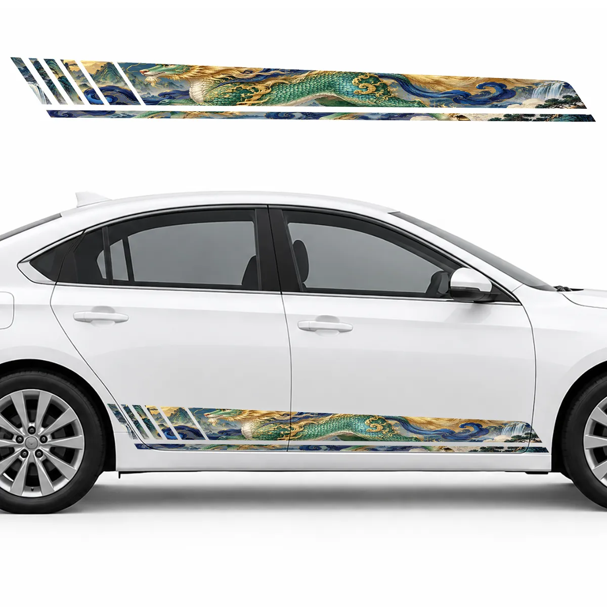 Jade Qilin among Indigo Clouds GT racing side door stripes, view 2 of 4