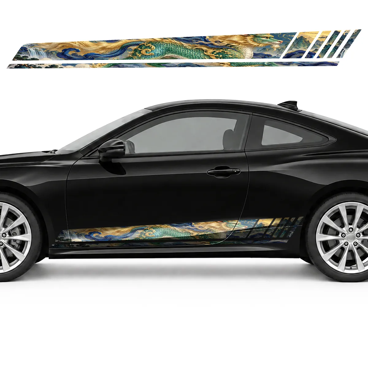 Jade Qilin among Indigo Clouds GT racing side door stripes, view 3 of 4
