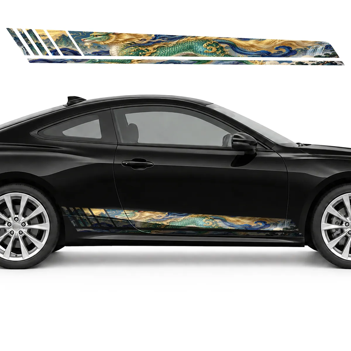 Jade Qilin among Indigo Clouds GT racing side door stripes, view 4 of 4