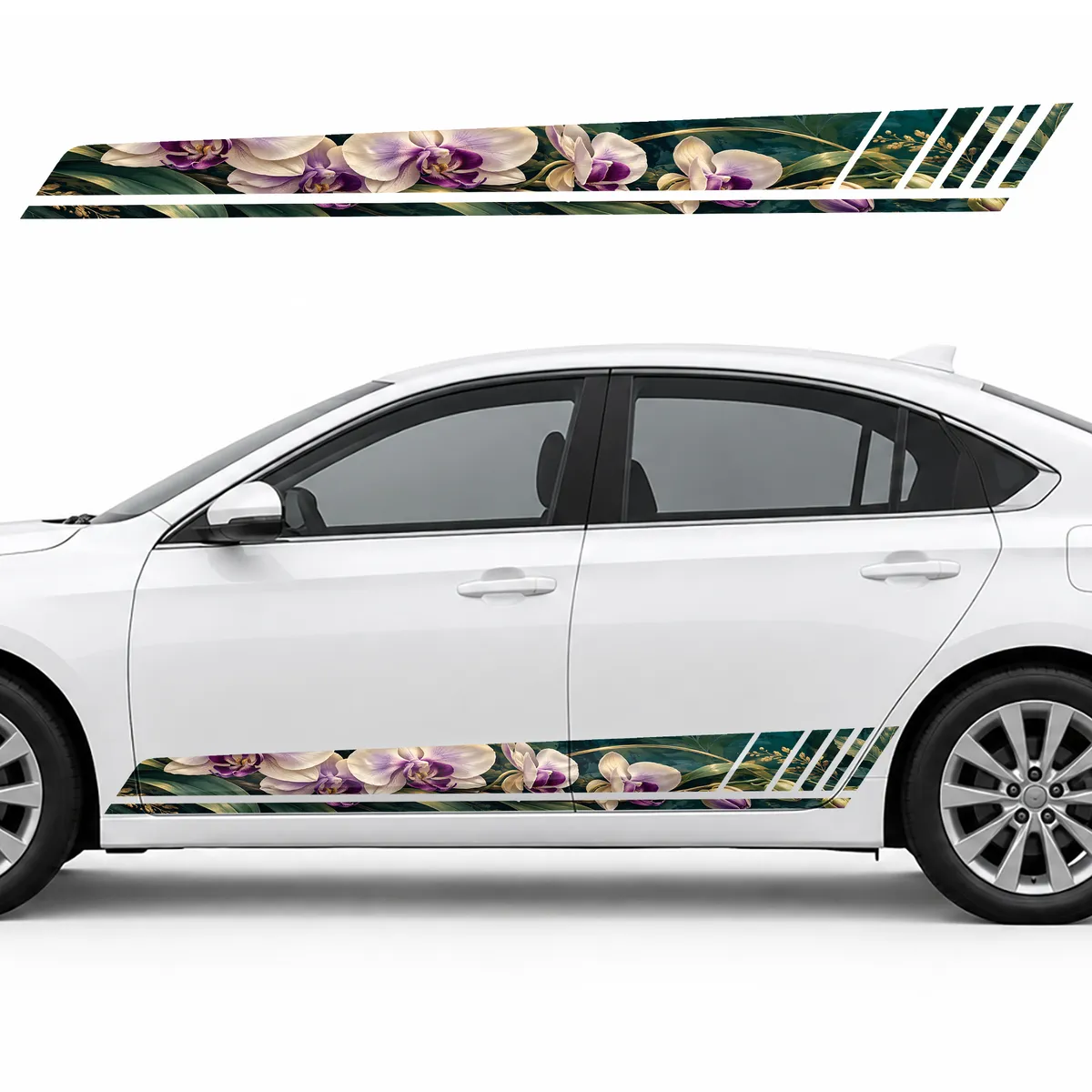 Orchid Arch in Deep Turquoise GT racing side door stripes decals stickers for Cars
