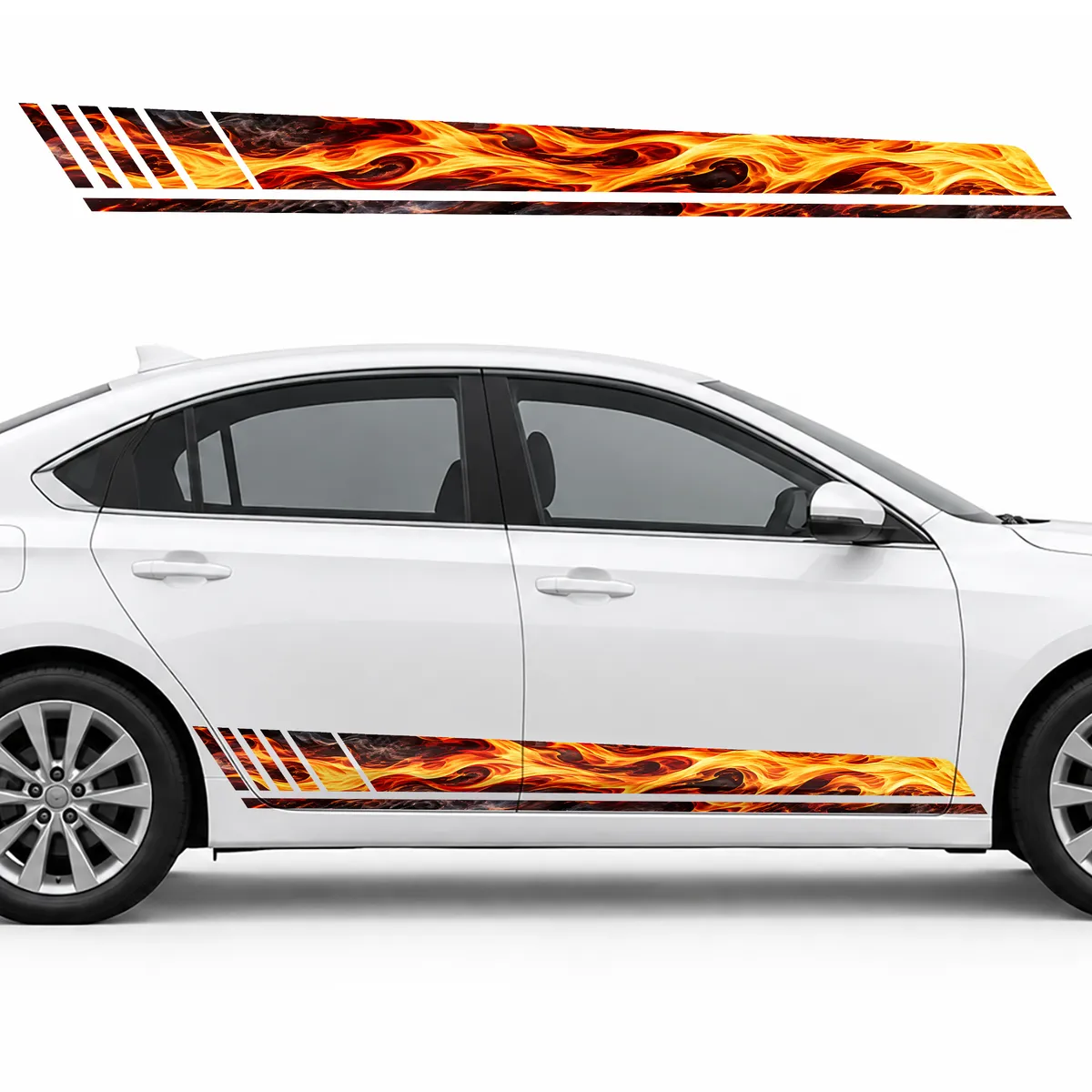 Blazing Flow on Charcoal GT racing side door stripes decals, view 2 of 4