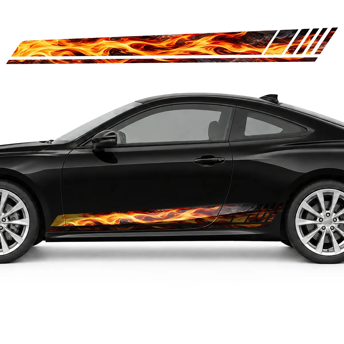 Blazing Flow on Charcoal GT racing side door stripes decals, view 3 of 4