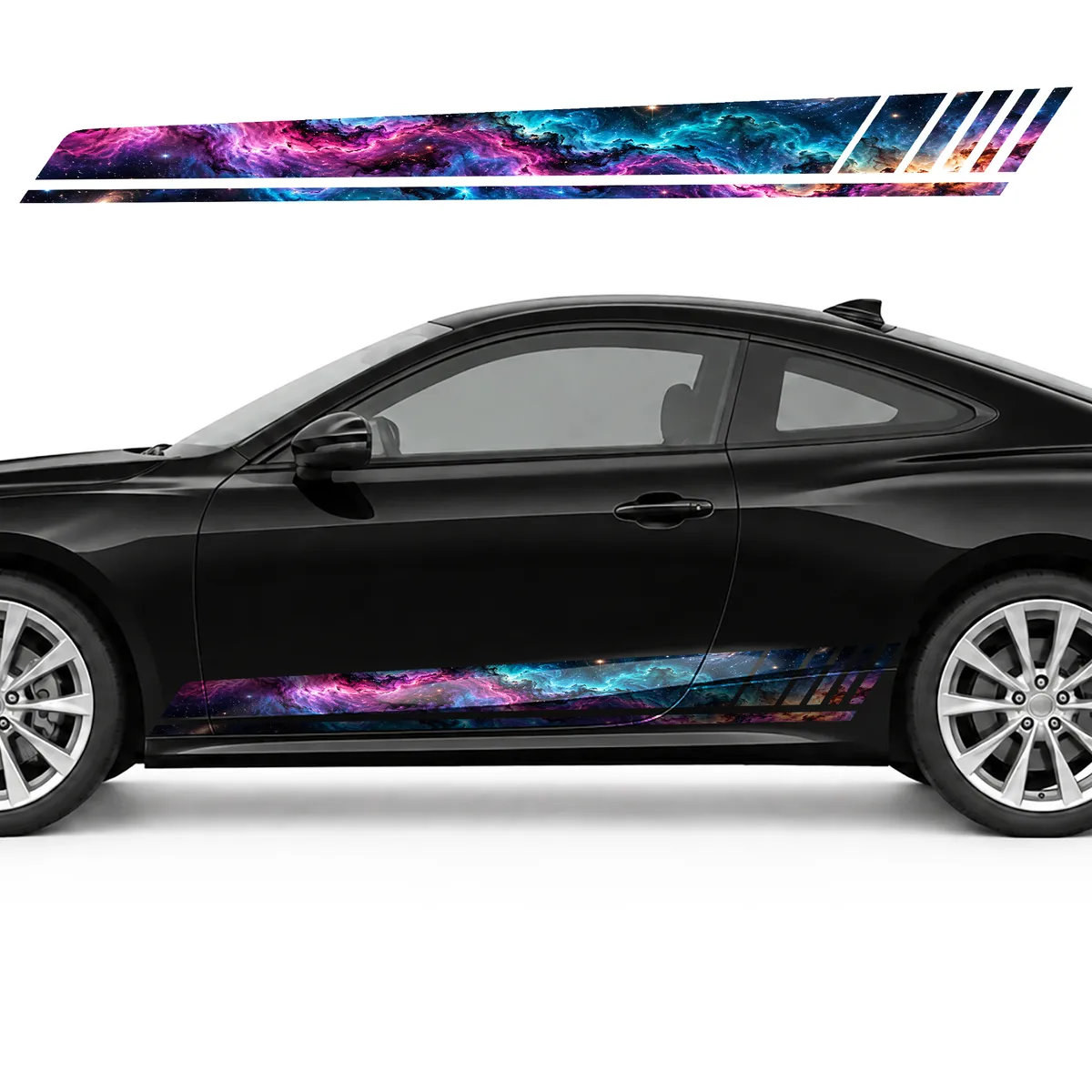 Magenta and Turquoise Nebula Panorama GT racing side door, view 3 of 4
