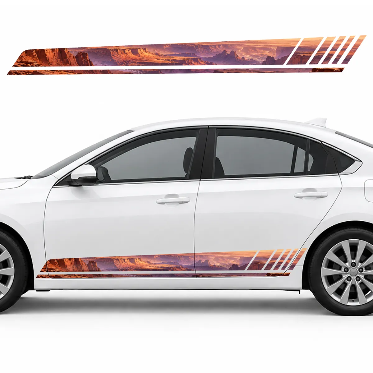 Martian Canyon Panorama GT racing side door stripes decals stickers for Cars