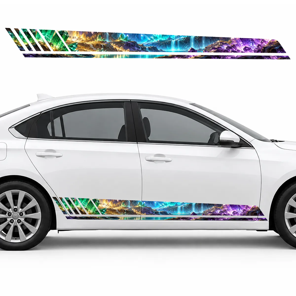 Glowing Crystal Cave Panorama GT racing side door stripes, view 2 of 4