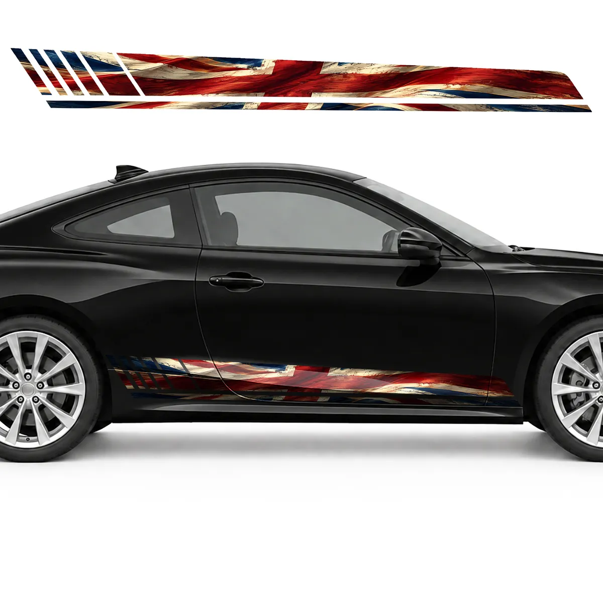 British Flag Panorama in Brushstrokes GT racing side door, view 4 of 4