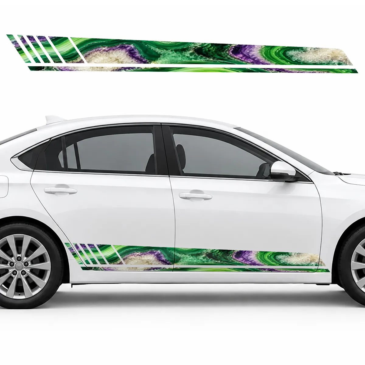 Emerald Agate Slices Panorama GT racing side door stripes, view 2 of 4