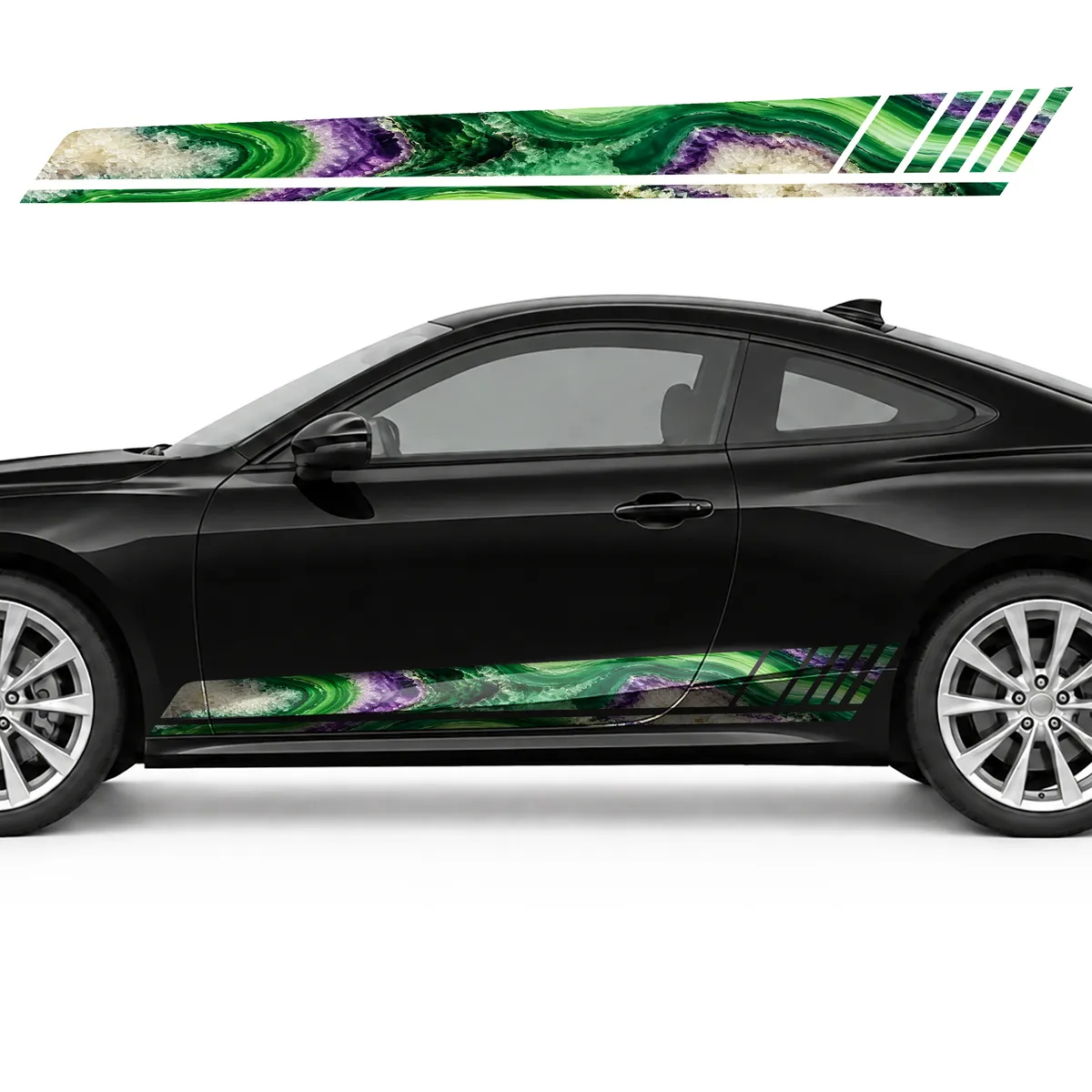 Emerald Agate Slices Panorama GT racing side door stripes, view 3 of 4