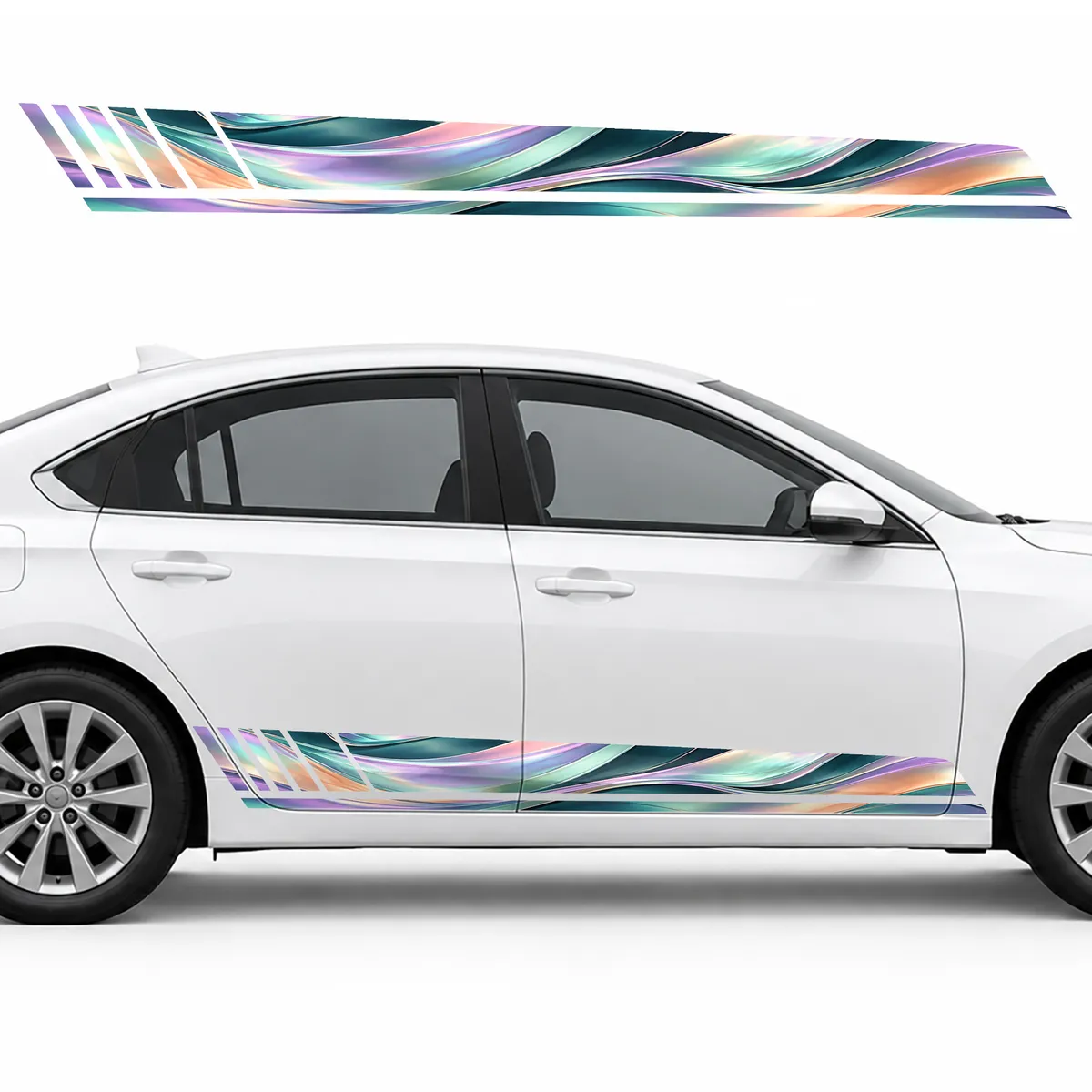 Pearl Ribbons in a Violet and Mint Wave GT racing side door, view 2 of 4