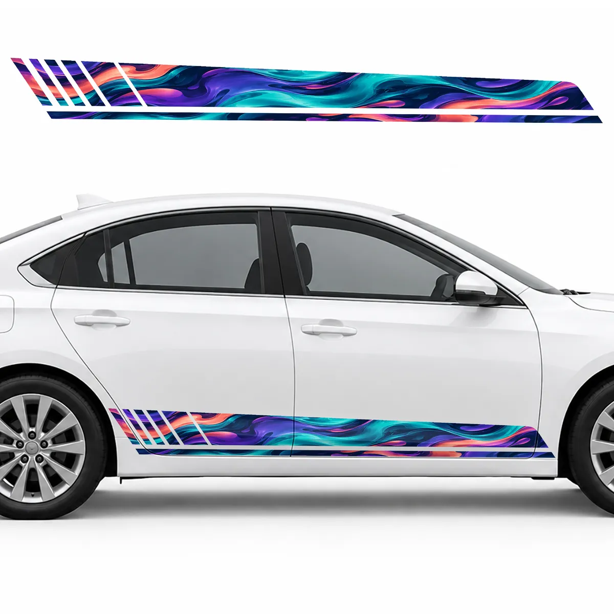 Fluid Camouflage in Violet, Turquoise and Coral GT racing, view 2 of 4