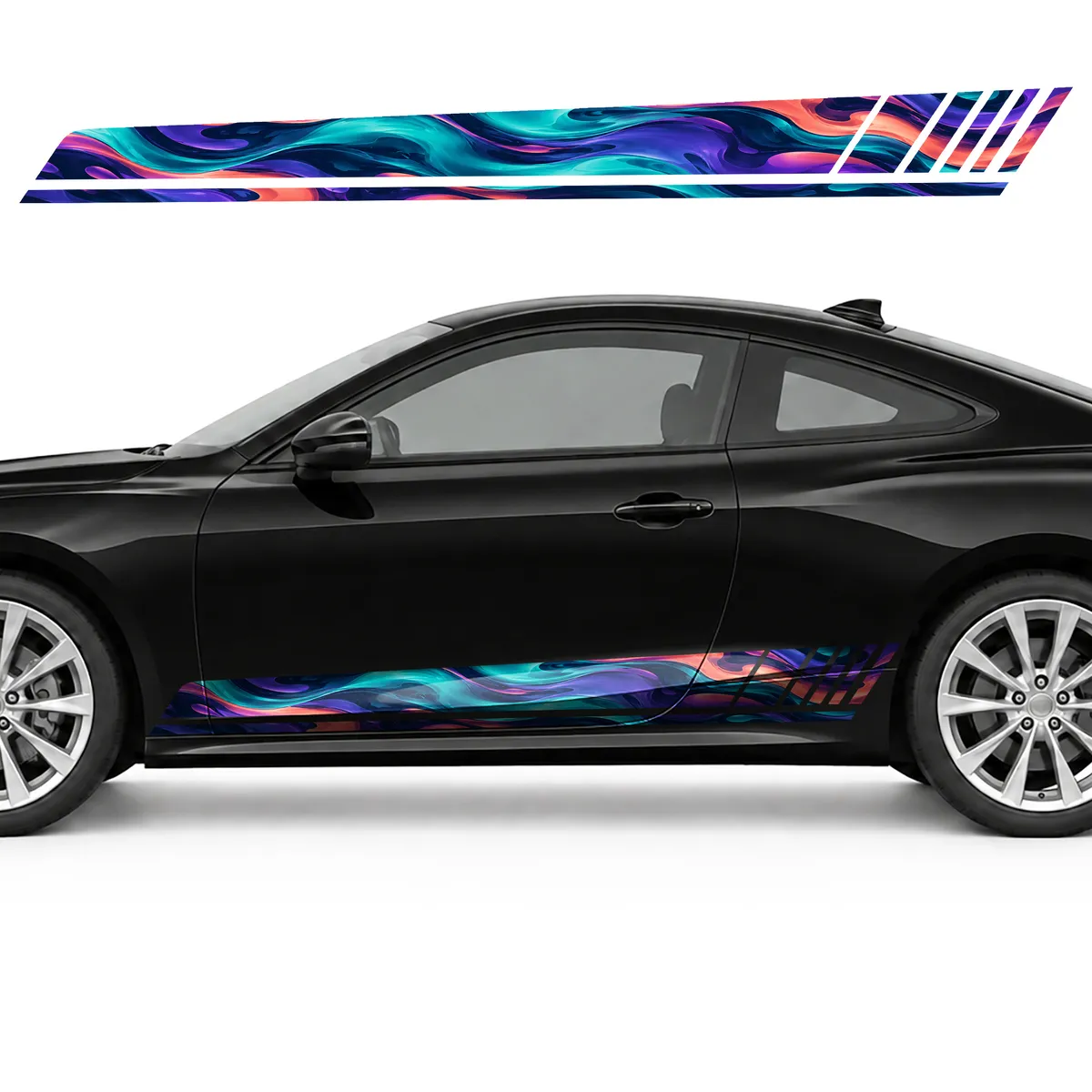 Fluid Camouflage in Violet, Turquoise and Coral GT racing, view 3 of 4