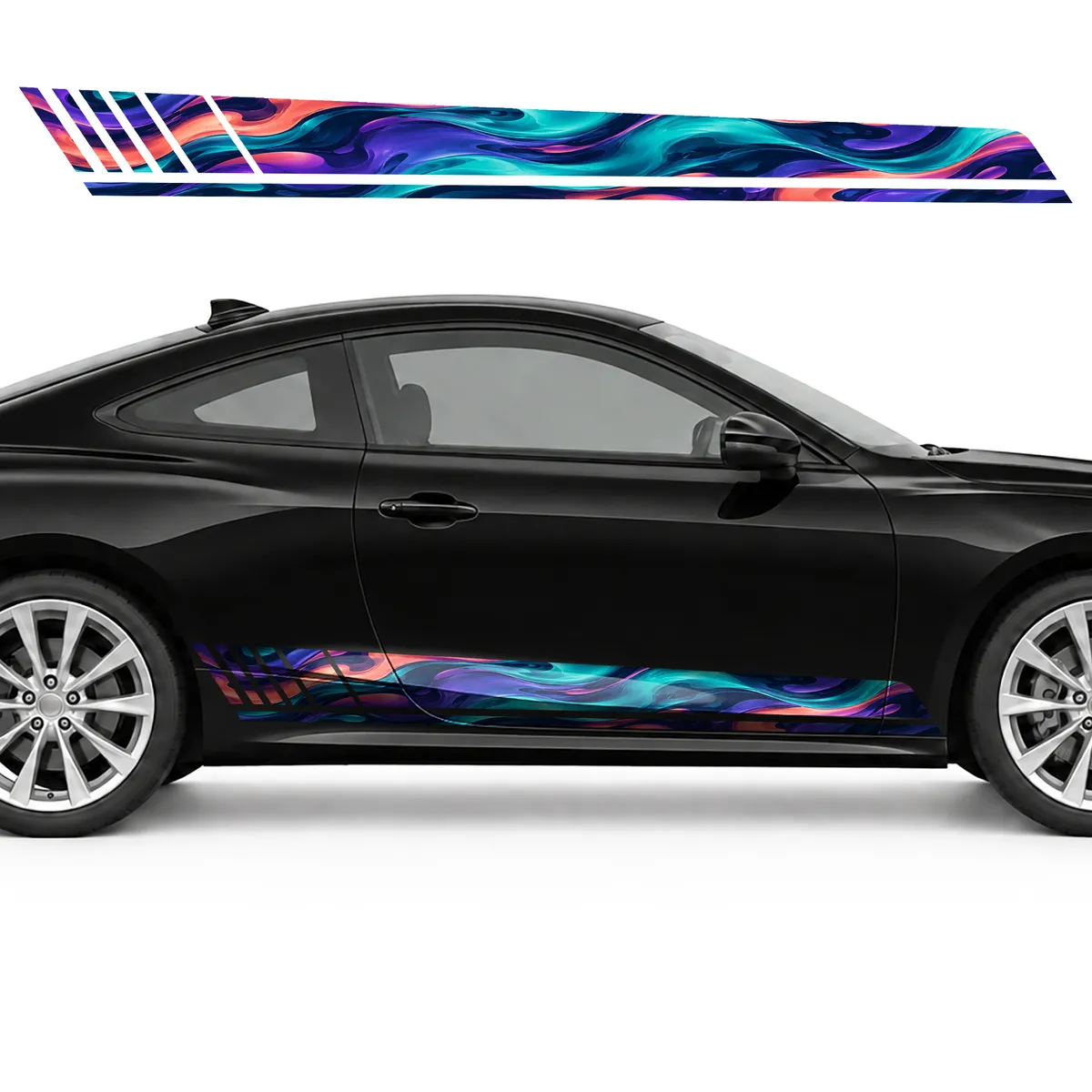Fluid Camouflage in Violet, Turquoise and Coral GT racing, view 4 of 4