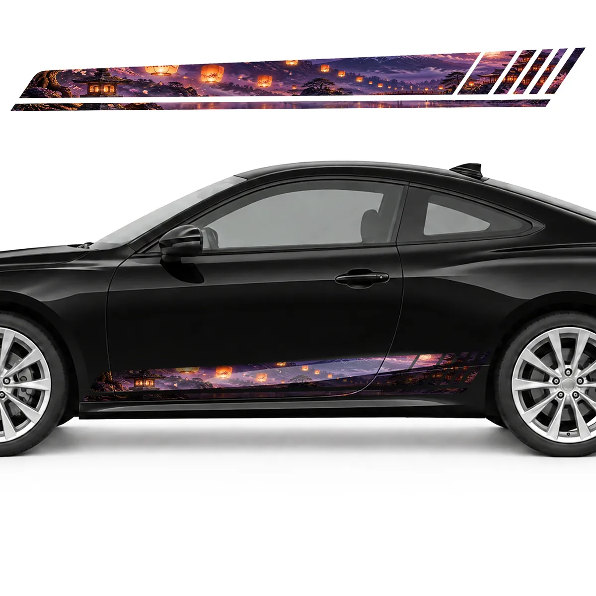 Orange Lanterns in Purple Mist GT racing side door stripes, view 3 of 4