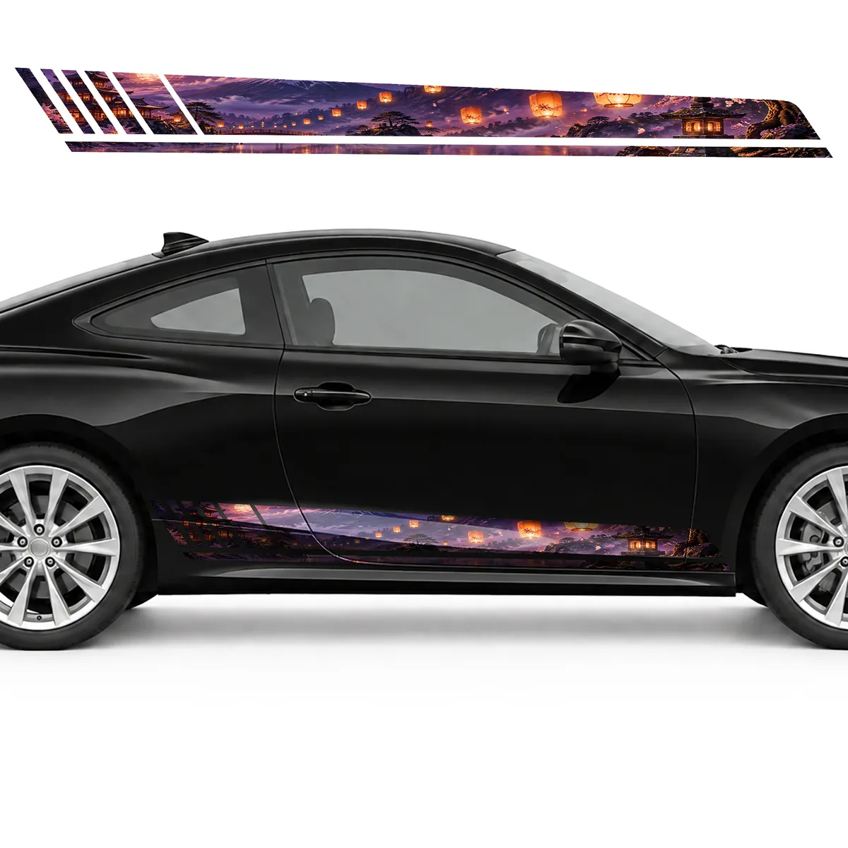 Orange Lanterns in Purple Mist GT racing side door stripes, view 4 of 4