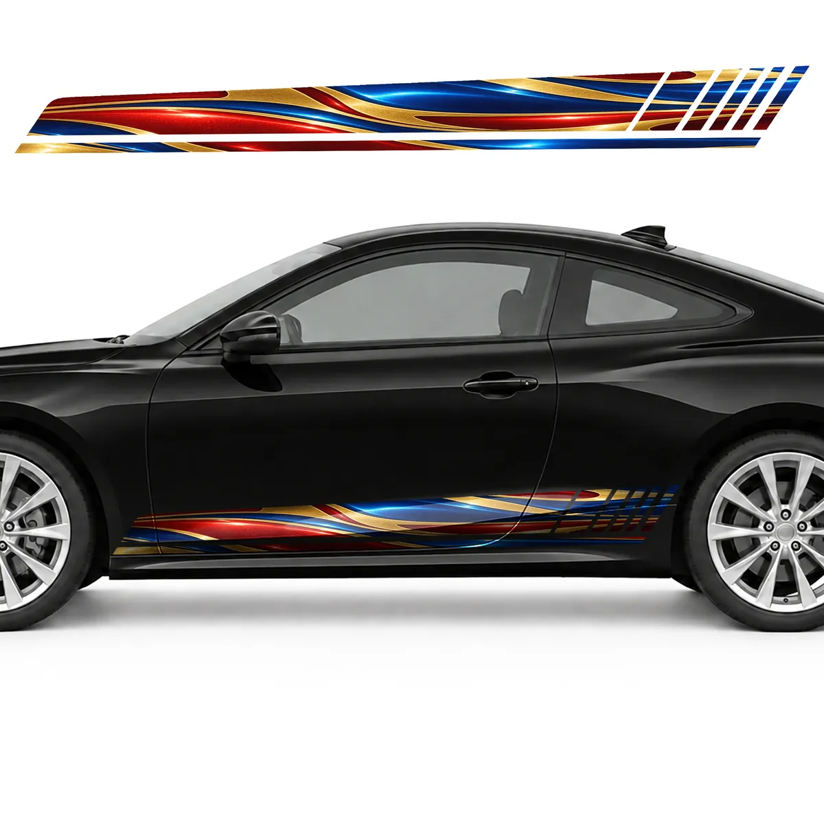 Ruby and Cobalt Geometry with a Golden Glow GT racing side, view 3 of 4