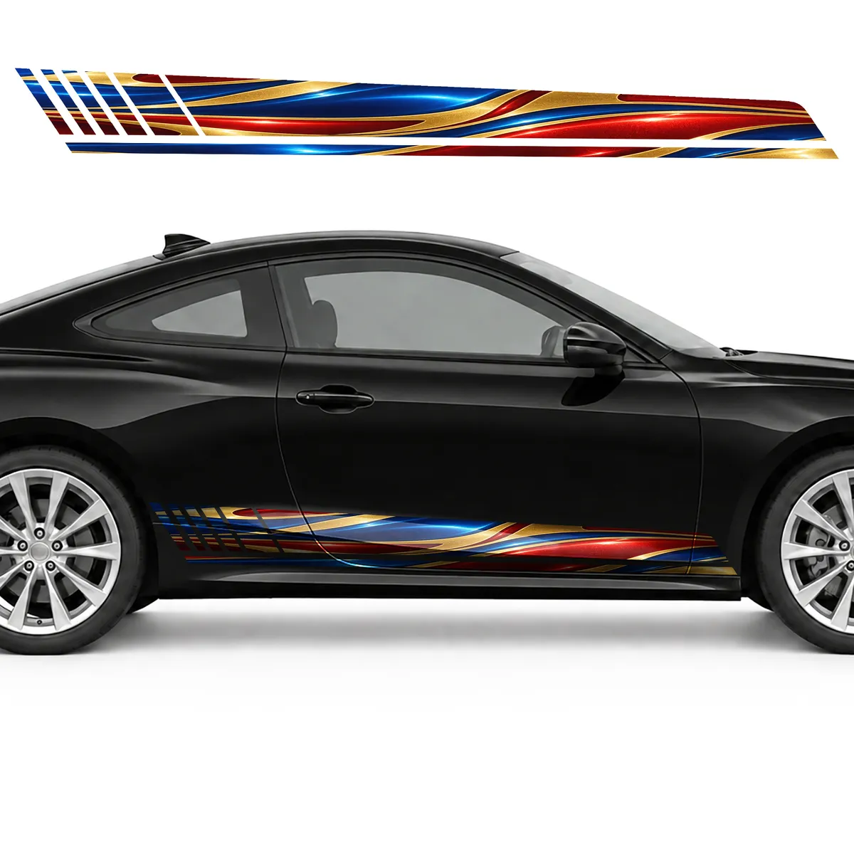 Ruby and Cobalt Geometry with a Golden Glow GT racing side, view 4 of 4