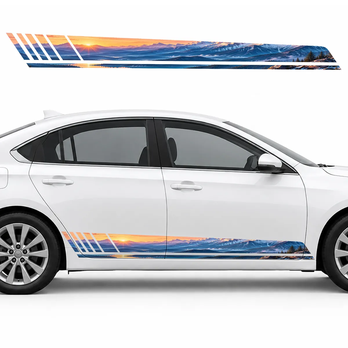 Dawn over the Snowy Alps GT racing side door stripes decals, view 2 of 4