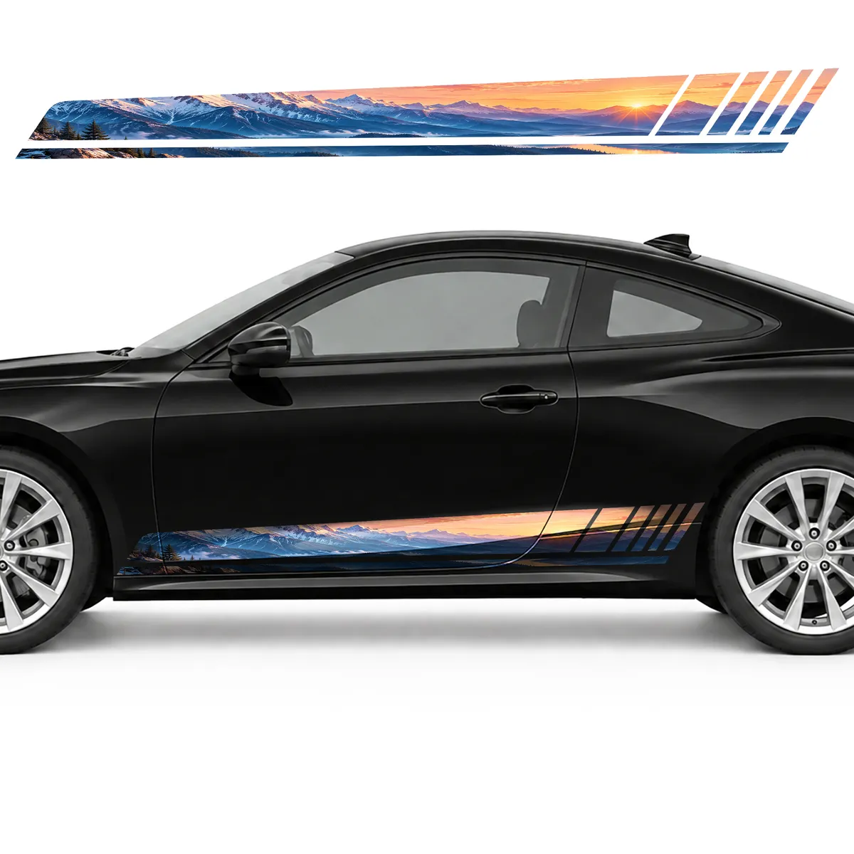 Dawn over the Snowy Alps GT racing side door stripes decals, view 3 of 4