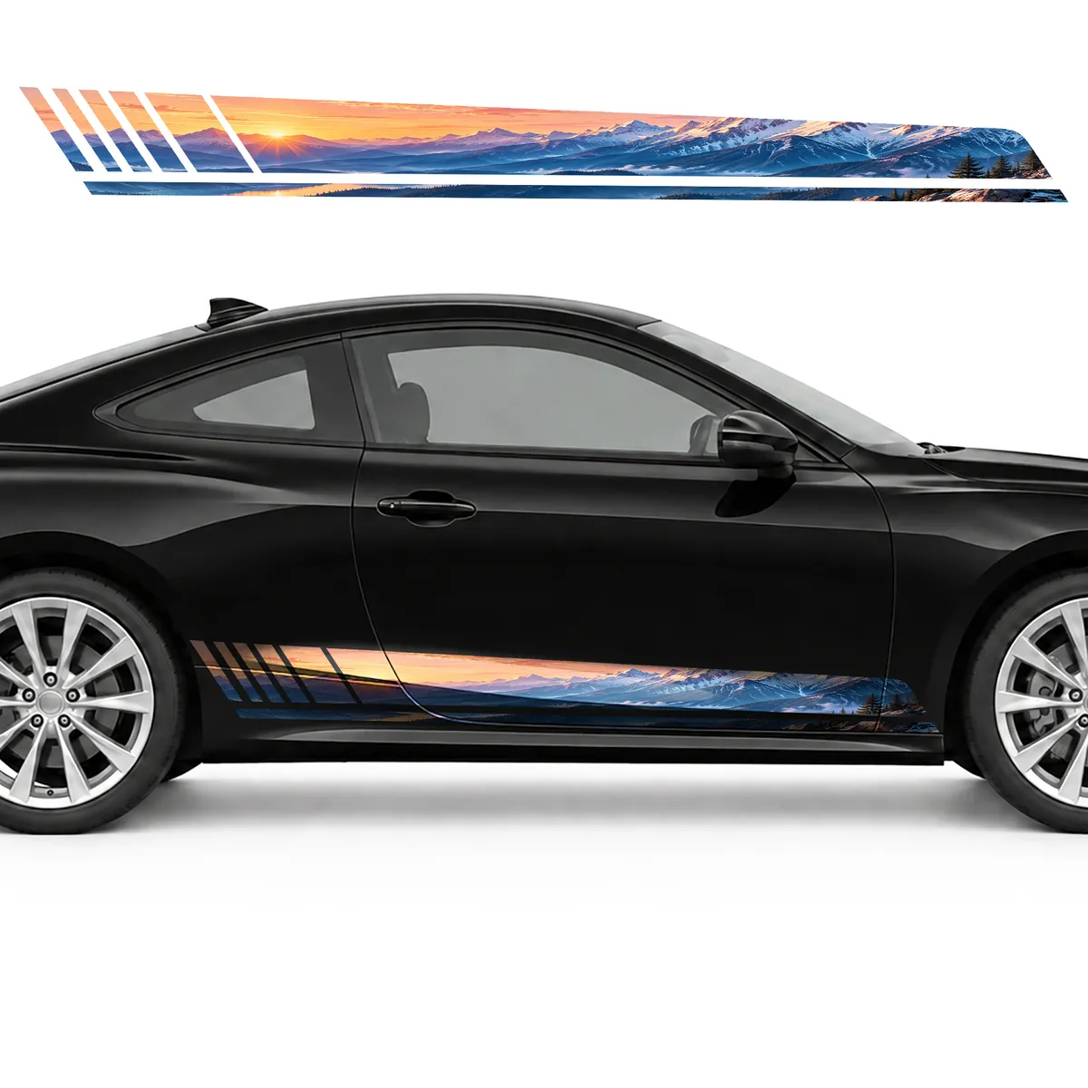 Dawn over the Snowy Alps GT racing side door stripes decals, view 4 of 4