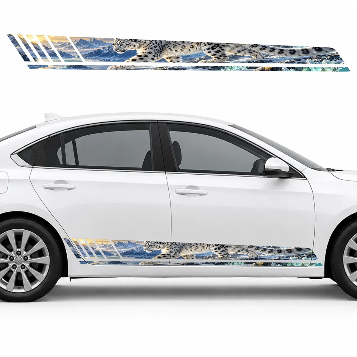 Snow Leopard on an Icy Rock GT racing side door stripes, view 2 of 4