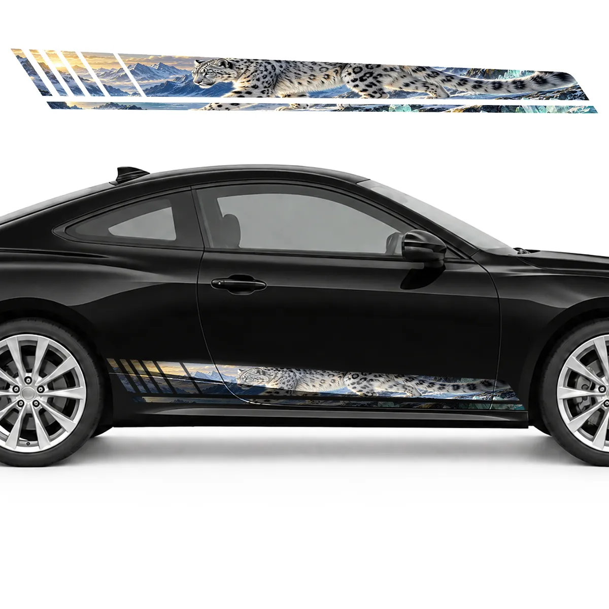 Snow Leopard on an Icy Rock GT racing side door stripes, view 4 of 4