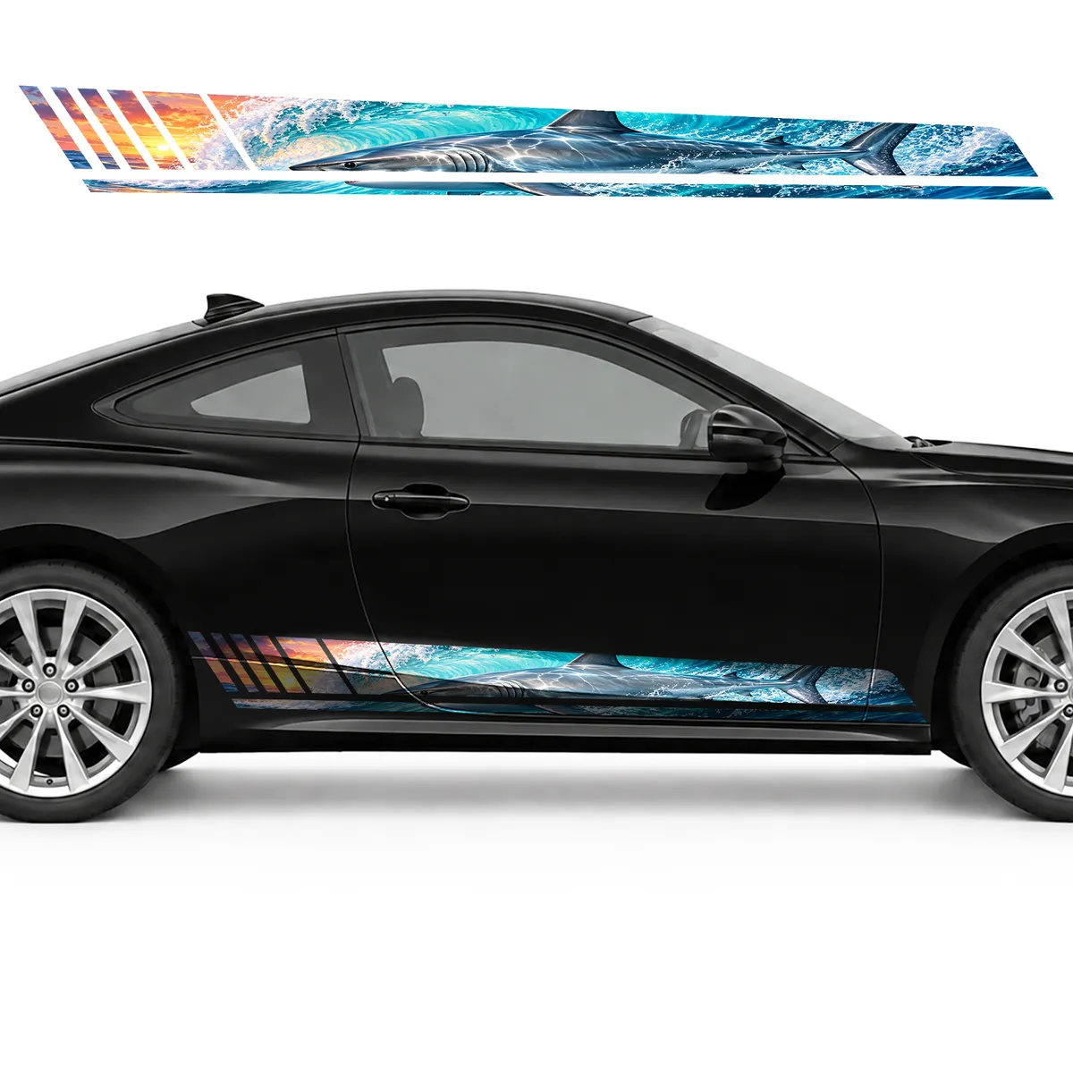 Silver Shark in a Turquoise Wave GT racing side door, view 4 of 4