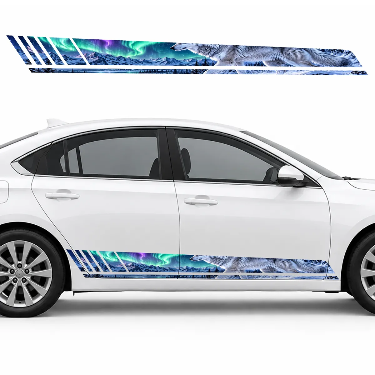 Silver Wolf under the Northern Lights GT racing side door, view 2 of 4