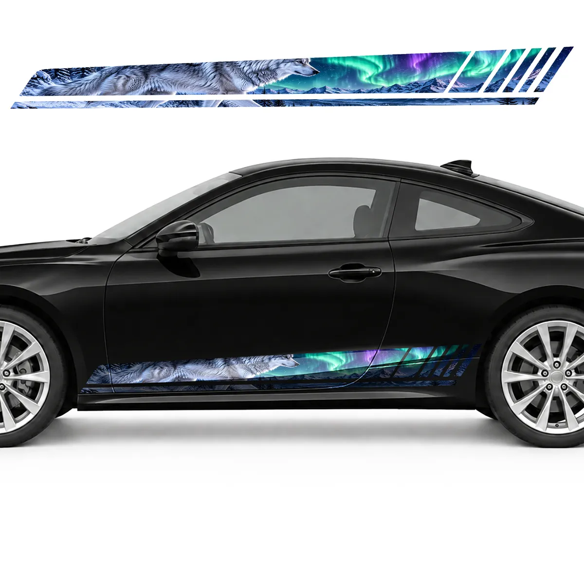Silver Wolf under the Northern Lights GT racing side door, view 3 of 4