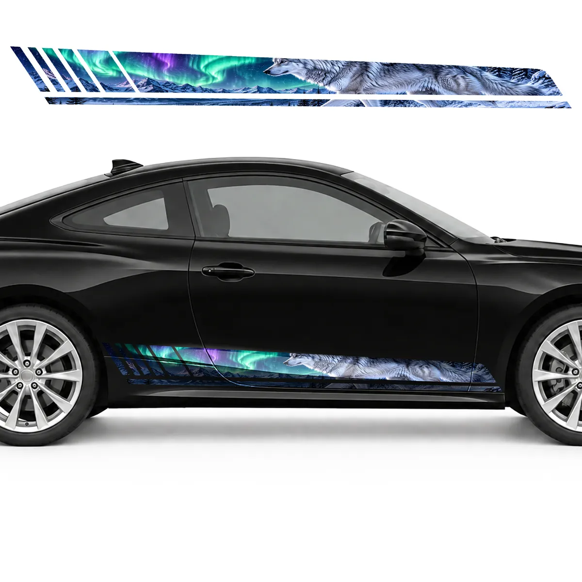 Silver Wolf under the Northern Lights GT racing side door, view 4 of 4