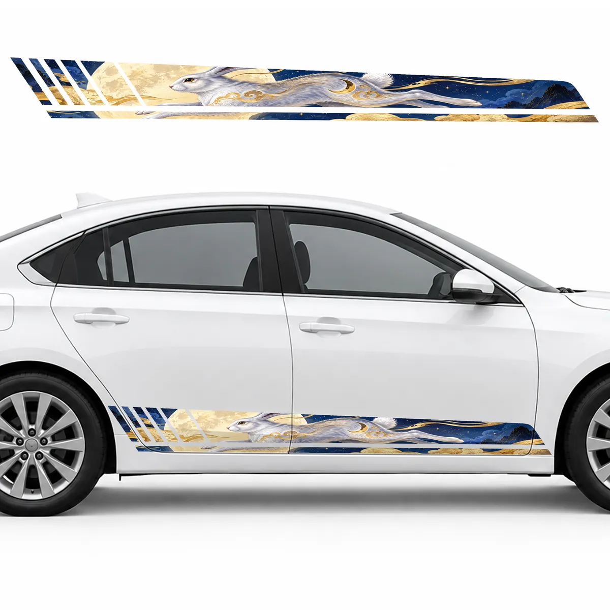 Silver Moon Rabbit in Golden Clouds GT racing side door, view 2 of 4