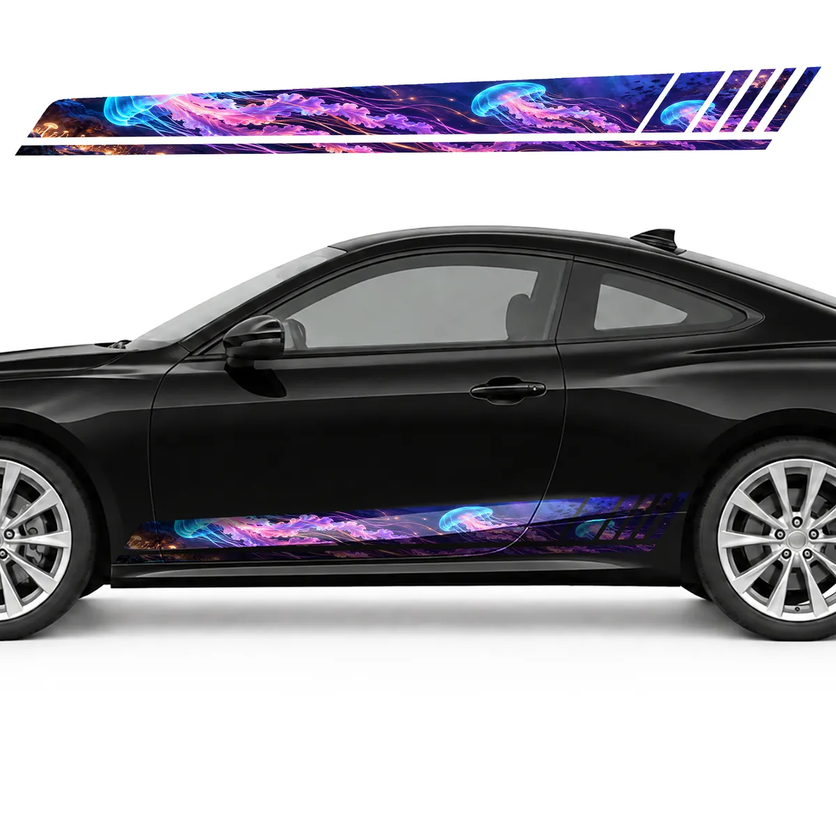Glowing Jellyfish in a Neon Current GT racing side door, view 3 of 4