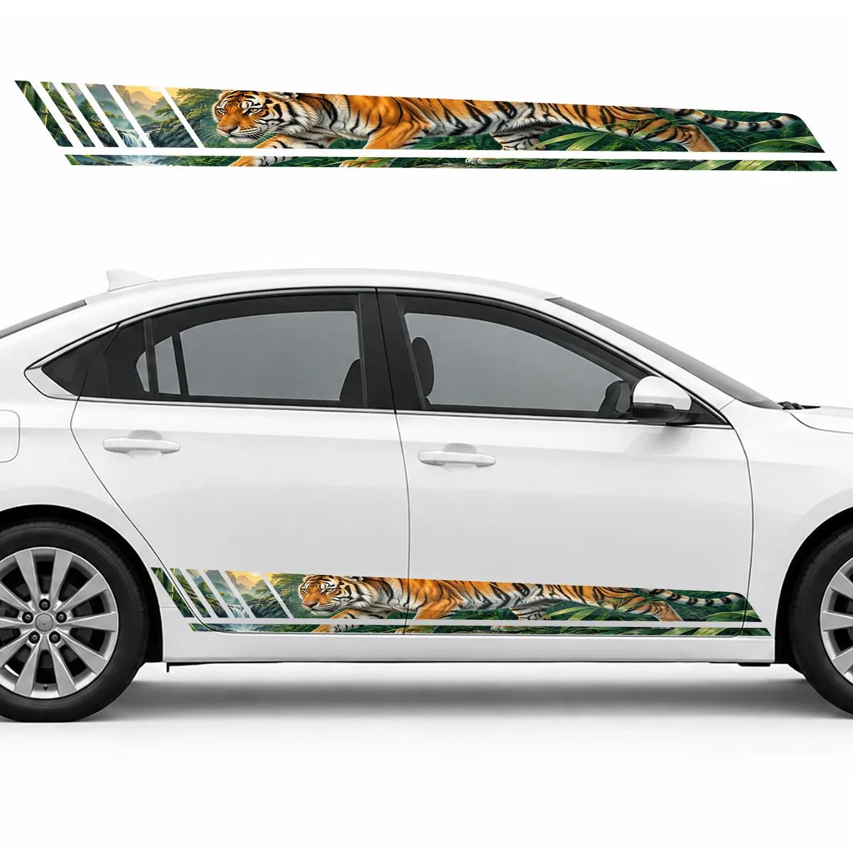 Tiger in an Emerald Bamboo Thicket GT racing side door, view 2 of 4