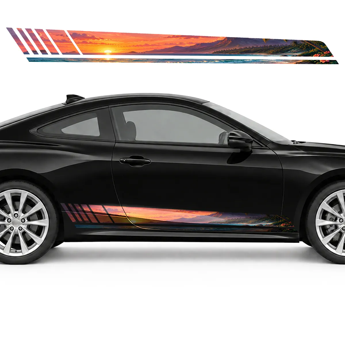 Tropical Sunset over the Ocean GT racing side door stripes, view 4 of 4