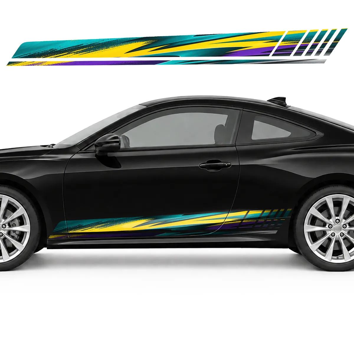 Touring Swirl of Turquoise and Violet GT racing side door, view 3 of 4