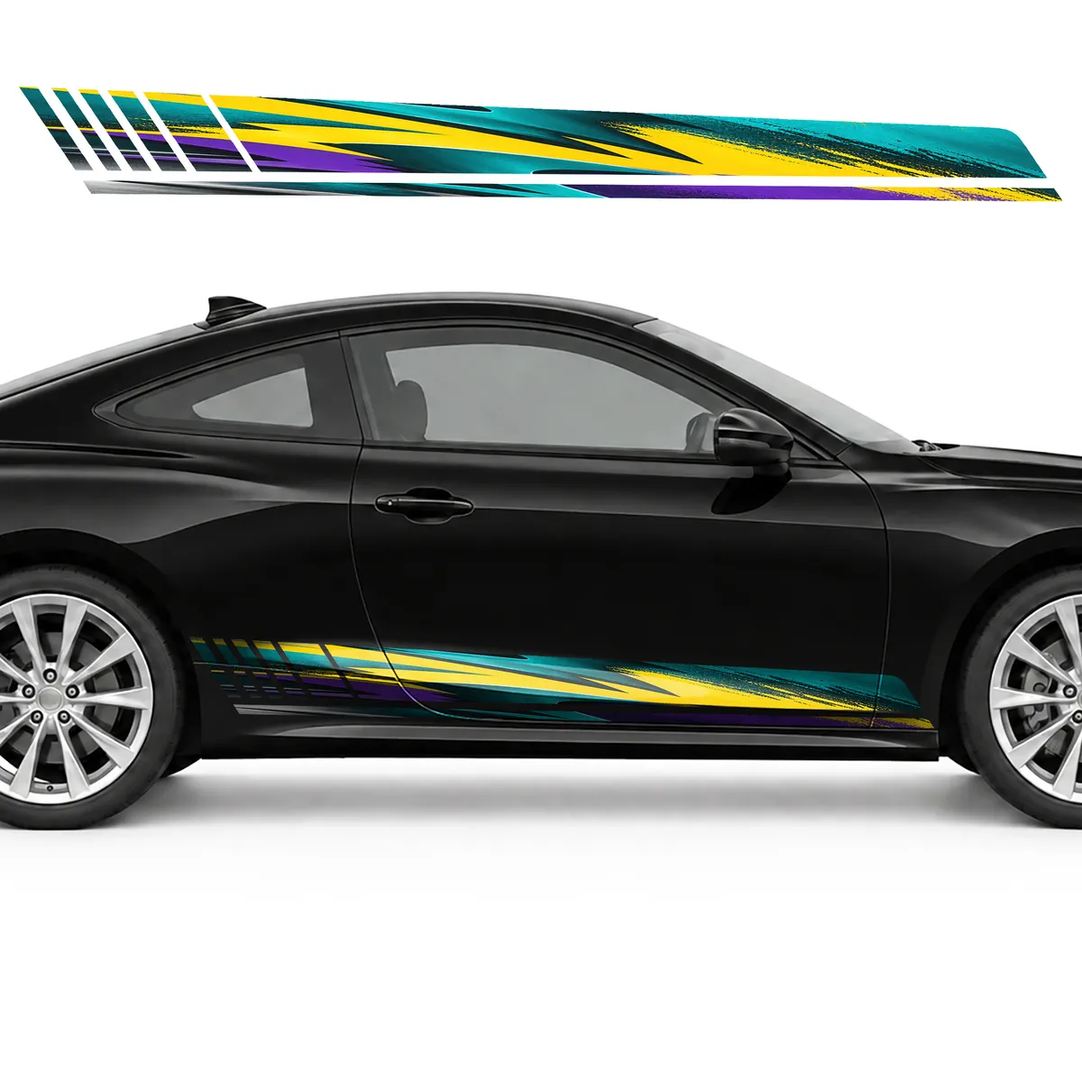 Touring Swirl of Turquoise and Violet GT racing side door, view 4 of 4