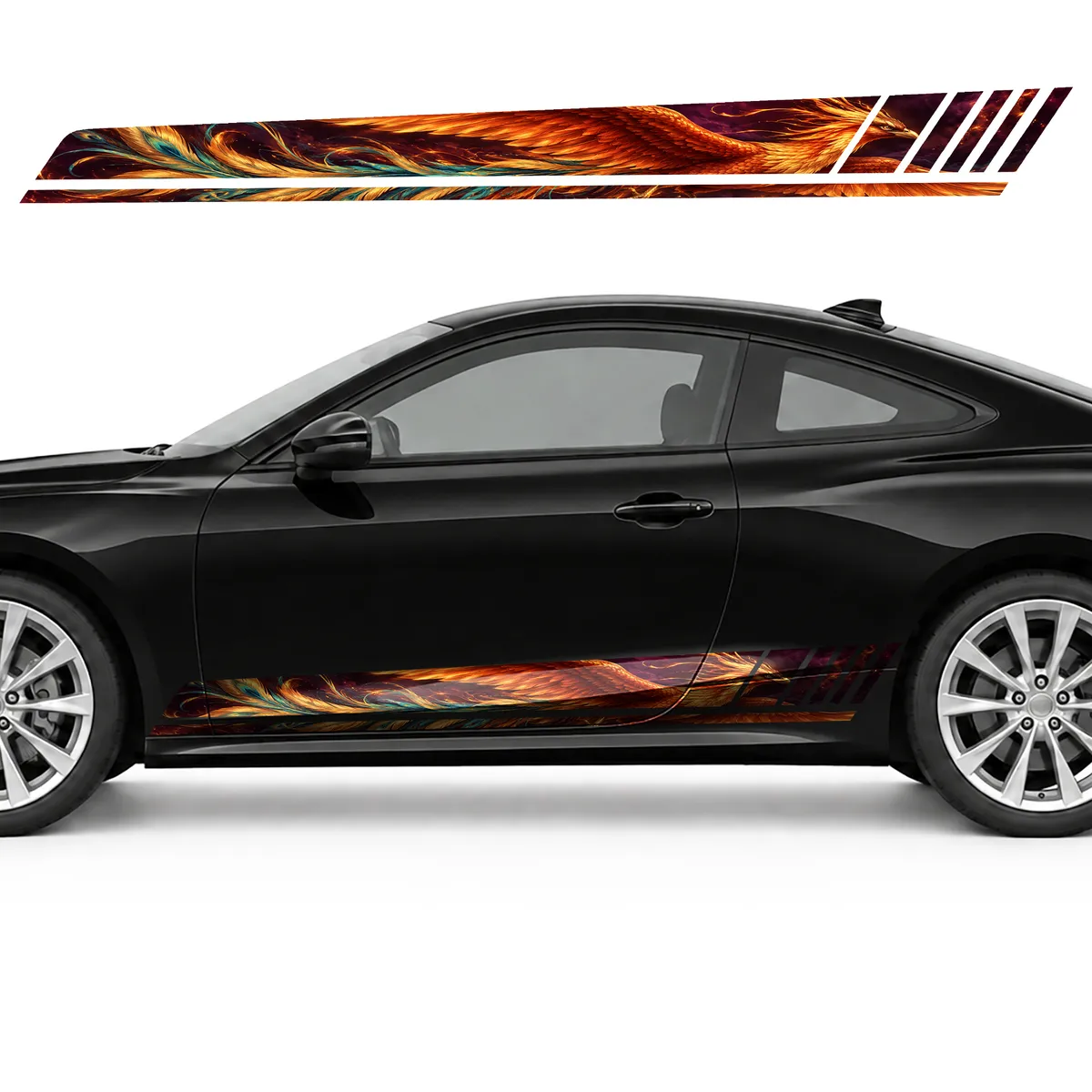 Phoenix in Flight among Embers GT racing side door stripes, view 3 of 4