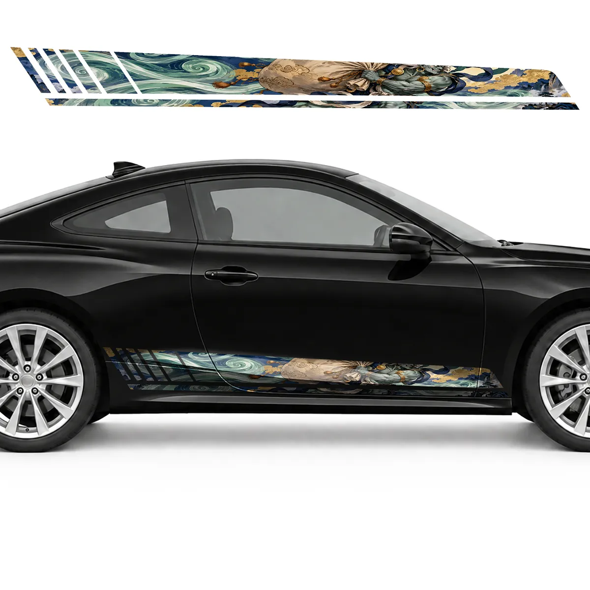 Fujin among Jade Whirlwinds GT racing side door stripes, view 4 of 4
