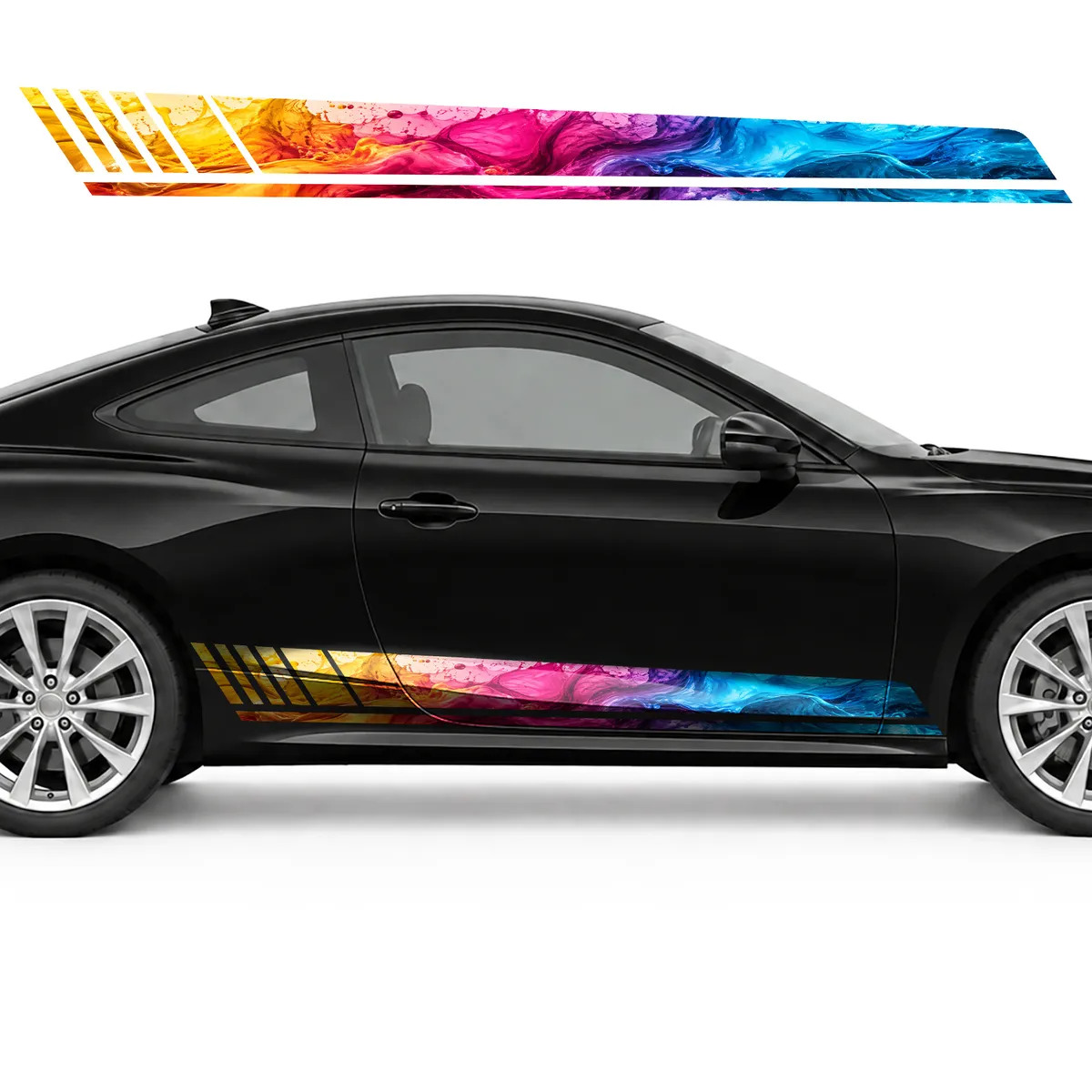 Wave of Turquoise, Raspberry and Amber Ink GT racing side, view 4 of 4