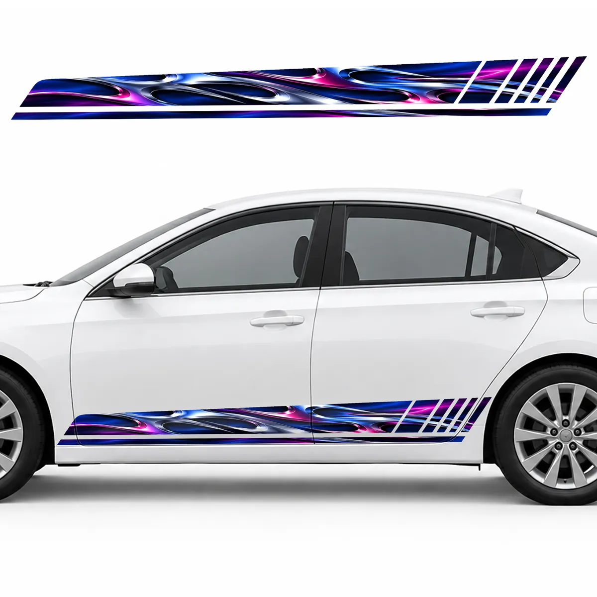 Chrome Flame Blades GT racing side door stripes decals stickers for Cars