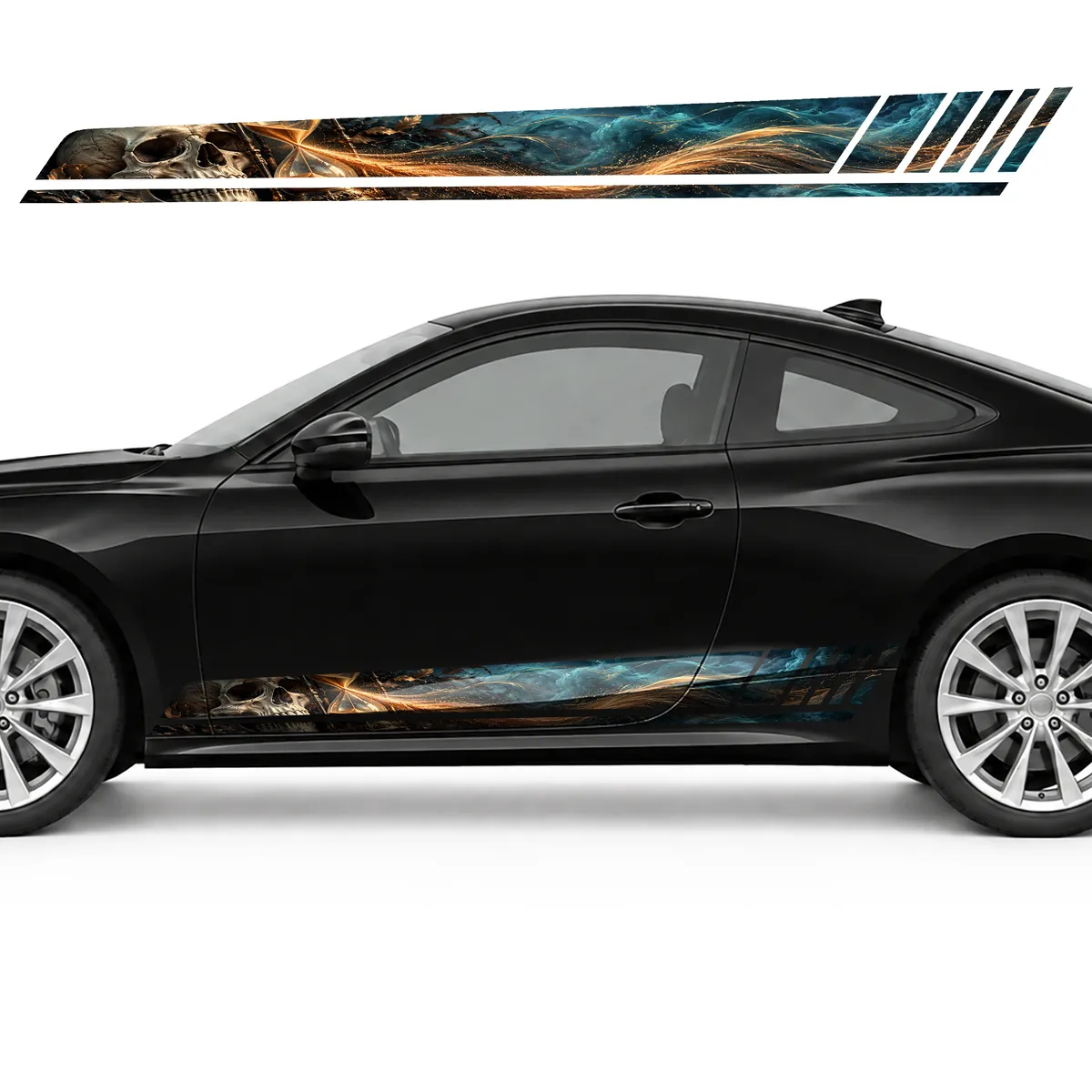 Skull and Hourglass in Turquoise Mist GT racing side door, view 3 of 4