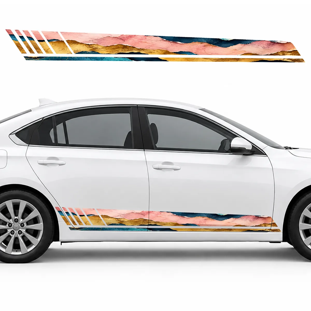 Layers of Colored Paper in Motion GT racing side door, view 2 of 4
