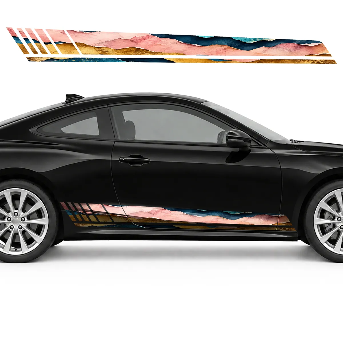 Layers of Colored Paper in Motion GT racing side door, view 4 of 4