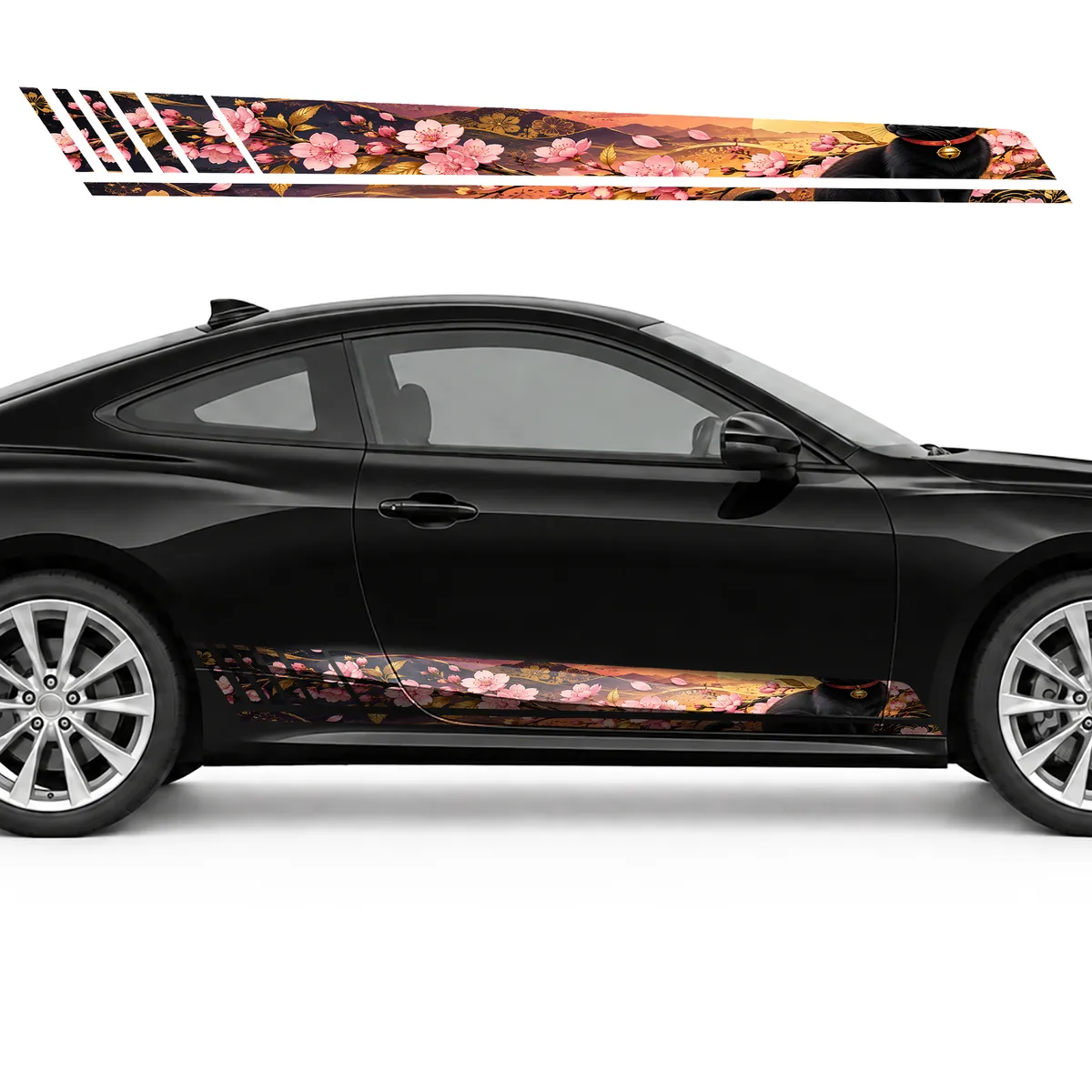 Lucky Black Cat on a Blossoming Branch GT racing side door, view 4 of 4