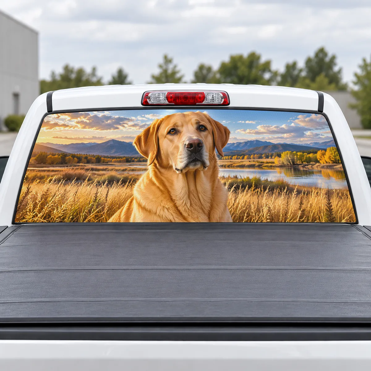 Labrador perforated rear window decal for Trucks