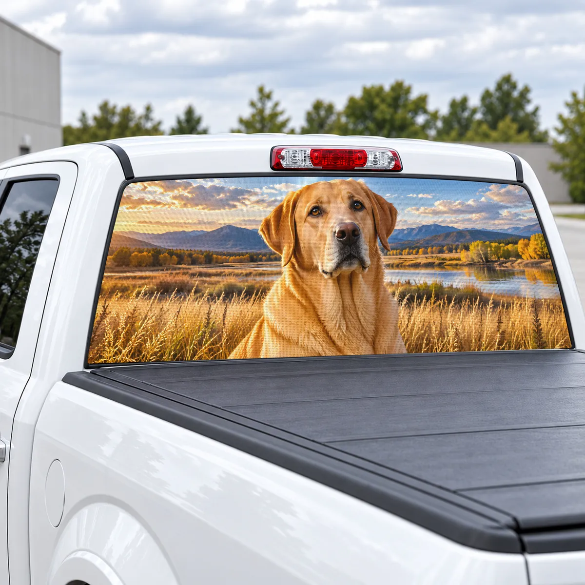 Labrador perforated rear window decal for Trucks, view 2 of 4