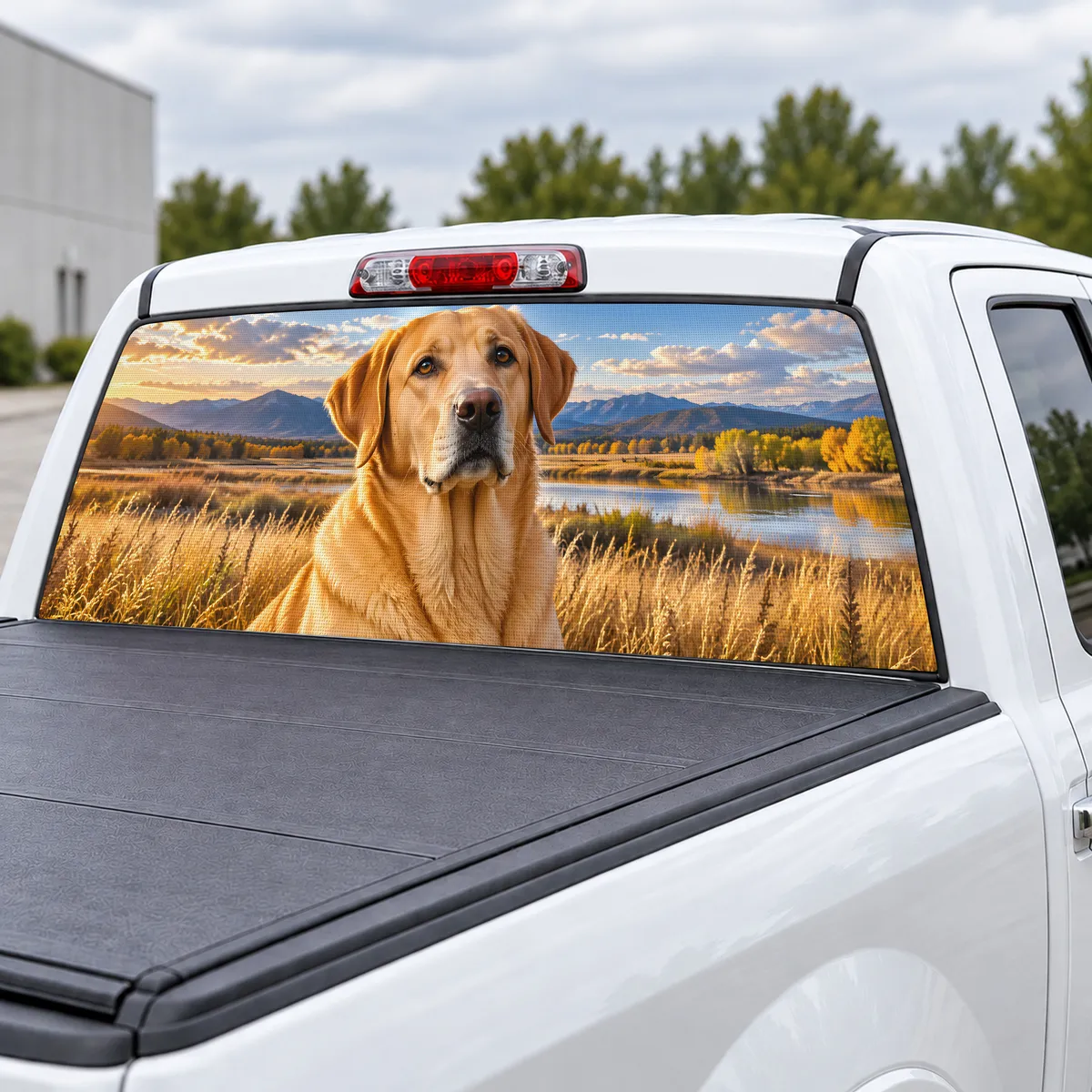 Labrador perforated rear window decal for Trucks, view 3 of 4