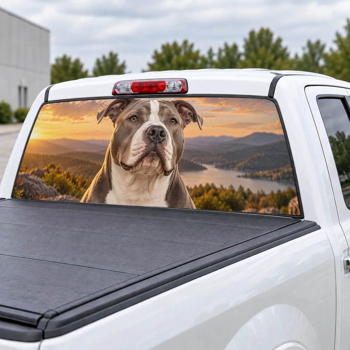 Pit Bull perforated rear window decal for Trucks, view 3 of 4