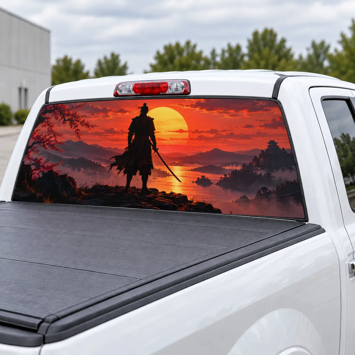 Samurai Dusk perforated rear window decal for Trucks, view 3 of 4