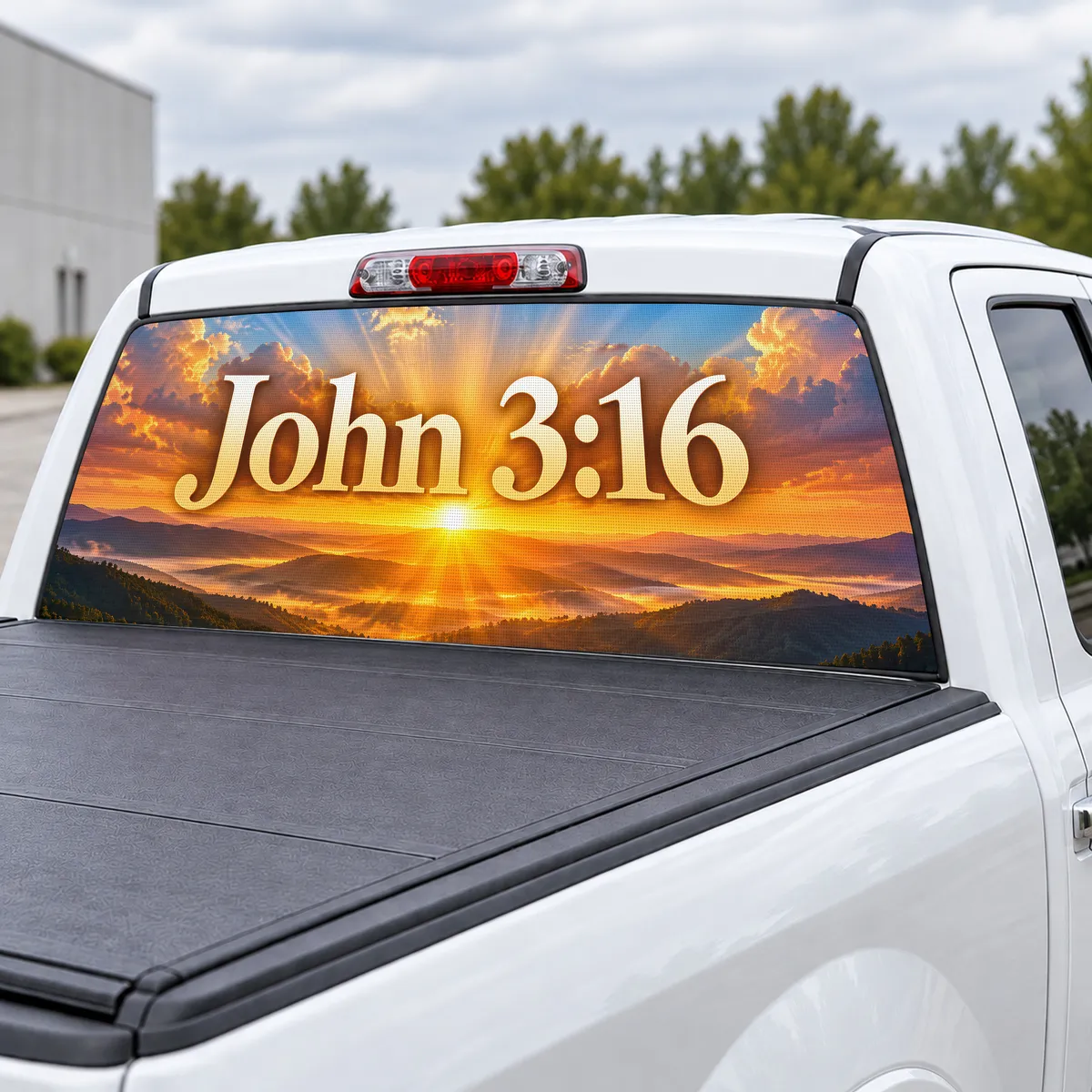 John 3:16 perforated rear window decal for Trucks, view 3 of 4